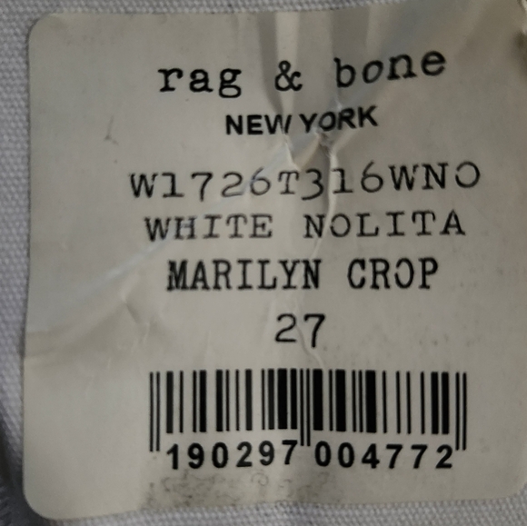 Rag & Bone White Nolita Marilyn Crop (27) nwt - Picture 6 of 10